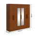 Guarda-Roupa Casal Jazz 6 Portas 3 Gavetas com Espelho Frassino - Móveis Lopas