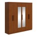 Guarda-Roupa Casal Jazz 6 Portas 3 Gavetas com Espelho Frassino - Móveis Lopas