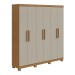 Guarda-Roupa Casal Jazz 6 Portas 3 Gavetas Amêndoa 73939.58 Clean/Off White - Móveis Lopas
