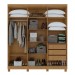 Guarda-Roupa Casal Jazz 6 Portas 3 Gavetas Amêndoa 73939.58 Clean/Off White - Móveis Lopas