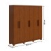 Guarda-Roupa Casal Jazz 6 Portas 3 Gavetas 73939.58 Frassino - Móveis Lopas