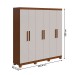 Guarda-Roupa Casal Jazz 6 Portas 3 Gavetas 73939.58 Frassino/Off White - Móveis Lopas