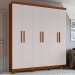 Guarda-Roupa Casal Jazz 6 Portas 3 Gavetas 73939.58 Frassino/Off White - Móveis Lopas