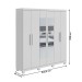 Guarda-Roupa Casal Jazz 6 Portas 3 Gavetas com Espelho 73939.3 Branco - Móveis Lopas