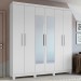 Guarda-Roupa Casal Jazz 6 Portas 3 Gavetas com Espelho 73939.3 Branco - Móveis Lopas
