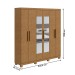Guarda-Roupa Casal Jazz 6 Portas 3 Gavetas com Espelho 73939.3 Amêndoa Clean - Móveis Lopas