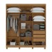 Guarda-Roupa Casal Jazz 6 Portas 3 Gavetas com Espelho 73939.3 Amêndoa Clean/Off White - Móveis Lopas