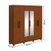 Guarda-Roupa Casal Jazz 6 Portas 3 Gavetas com Espelho 73939.3 Frassino - Móveis Lopas