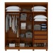 Guarda-Roupa Casal Jazz 6 Portas 3 Gavetas com Espelho 73939.3 Frassino/Off White - Móveis Lopas