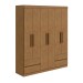 Guarda-Roupa Casal Zeus 6 Portas 4 Gavetas Amêndoa Clean 59617.52 - Móveis Lopas
