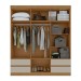Guarda-Roupa Casal Zeus 6 Portas 4 Gavetas Amêndoa Clean/Off White 59617.52 - Móveis Lopas