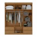 Guarda-Roupa Casal Zeus 6 Portas 4 Gavetas com Espelho Amêndoa Clean 59617.354 - Móveis Lopas