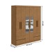 Guarda-Roupa Casal Zeus 6 Portas 4 Gavetas com Espelho Amêndoa Clean 59617.354 - Móveis Lopas
