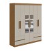 Guarda-Roupa Casal Zeus 6 Portas 4 Gavetas com Espelho Amêndoa Clean/Off White 59617.354 - Móveis Lopas