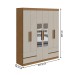 Guarda-Roupa Casal Zeus 6 Portas 4 Gavetas com Espelho Amêndoa Clean/Off White 59617.354 - Móveis Lopas