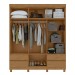 Guarda-Roupa Casal Zeus 6 Portas 4 Gavetas Amêndoa Clean - Móveis Lopas