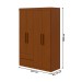 Guarda-Roupa Solteiro Zeus 4 Portas 2 Gavetas Frassino - Móveis Lopas