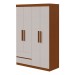 Guarda-Roupa Solteiro Zeus 4 Portas 2 Gavetas Frassino/Off White - Móveis Lopas