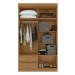 Guarda-Roupa Solteiro Zeus 4 Portas 2 Gavetas com Espelho 59602.354 Amêndoa Clean - Móveis Lopas