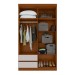 Guarda-Roupa Solteiro Zeus 4 Portas 2 Gavetas com Espelho 59602.354 Frassino/Off White - Móveis Lopas
