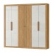 Guarda-Roupa Casal Montecarlo 100% Mdf 6 Portas 3 Gavetas Marrocos/Off White - Mx Móveis