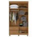 Guarda-Roupa Solteiro Zeus 4 Portas 2 Gavetas 59602.58 Amêndoa Clean - Móveis Lopas