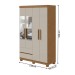Guarda-Roupa Solteiro Zeus 4 Portas 2 Gavetas com Espelho Amêndoa Clean/Off White - Móveis Lopas