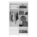 Guarda-Roupa Solteiro Zeus 4 Portas 2 Gavetas com Espelho Amêndoa Clean/Off White - Móveis Lopas