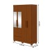 Guarda-Roupa Solteiro Zeus 4 Portas 2 Gavetas com Espelho Frassino - Móveis Lopas