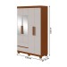 Guarda-Roupa Solteiro Zeus 4 Portas 2 Gavetas com Espelho Frassino/Off White - Móveis Lopas