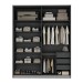 Guarda-Roupa Solteiro Veneto 2 Portas 3 Gavetas 100% Mdf Cinza - Mambel