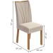 Mesa de Jantar 4 Lugares Luiza Amêndoa Clean/Off White/Linho Rinzai Bege - Panorama Móveis