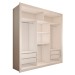 Guarda-Roupa Casal Santos 3 Portas de Correr 4 Gavetas Espelhado Branco - Panorama Móveis