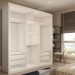 Guarda-Roupa Casal Santos 3 Portas de Correr 4 Gavetas Espelhado Branco - Panorama Móveis