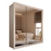 Guarda-Roupa Casal Santos 3 Portas de Correr 4 Gavetas Espelhado Branco - Panorama Móveis