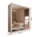 Guarda-Roupa Casal Santos 3 Portas de Correr 4 Gavetas Espelhado Branco - Panorama Móveis