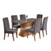 Mesa de Jantar 6 Lugares Celta Mel/Cinza/Grafite - Viero Móveis