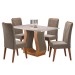 Mesa de Jantar 4 Lugares Universe com Vidro Mel/Perola/Off White - Viero Móveis
