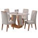 Mesa de Jantar 4 Lugares Universe com Vidro Mel/Marfim/Off White - Viero Móveis