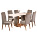 Mesa de Jantar 6 Lugares Corsa Mel/Blonde/Pérola - Viero Móveis
