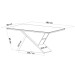 Mesa de Jantar 6 Lugares Stela com Vidro Mel/Off White/Pérola - Viero Móveis