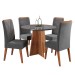 Mesa de Jantar 4 Lugares World com Vidro Mel/Grafite - Viero Móveis