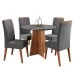 Mesa de Jantar 4 Lugares World com Vidro Mel/Grafite - Viero Móveis