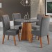 Mesa de Jantar 4 Lugares World com Vidro Mel/Grafite - Viero Móveis