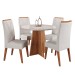 Mesa de Jantar 4 Lugares World com Vidro Mel/Marfim/Off White - Viero Móveis