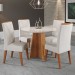 Mesa de Jantar 4 Lugares World com Vidro Mel/Marfim/Off White - Viero Móveis