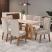 Mesa de Jantar 6 Lugares Fama Mel/Blonde/Marfim - Viero Móveis