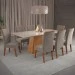 Mesa de Jantar 8 Lugares Barth com Vidro Mel/Perola/Off White -  Viero Móveis