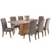 Mesa de Jantar 8 Lugares Barth com Vidro Mel/Perola/Off White -  Viero Móveis