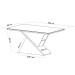 Mesa de Jantar 8 Lugares Easy com Vidro Mel/Perola/Off White - Viero Móveis